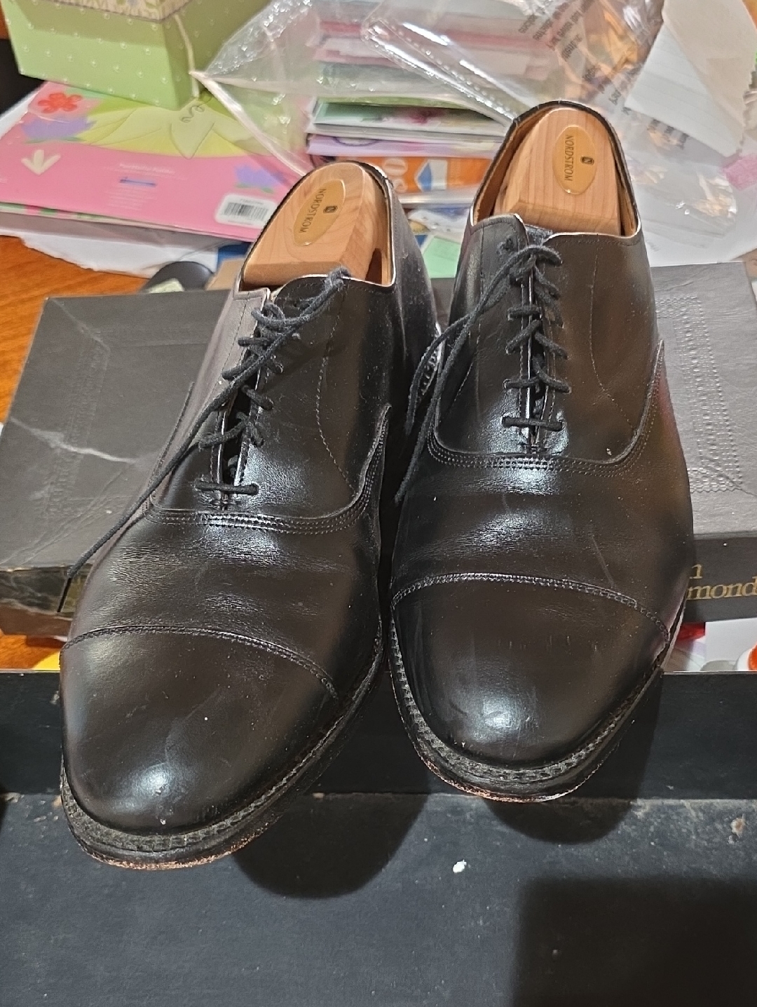 Allen Edmonds Black Cap-Toe Oxford Dress Shoes
